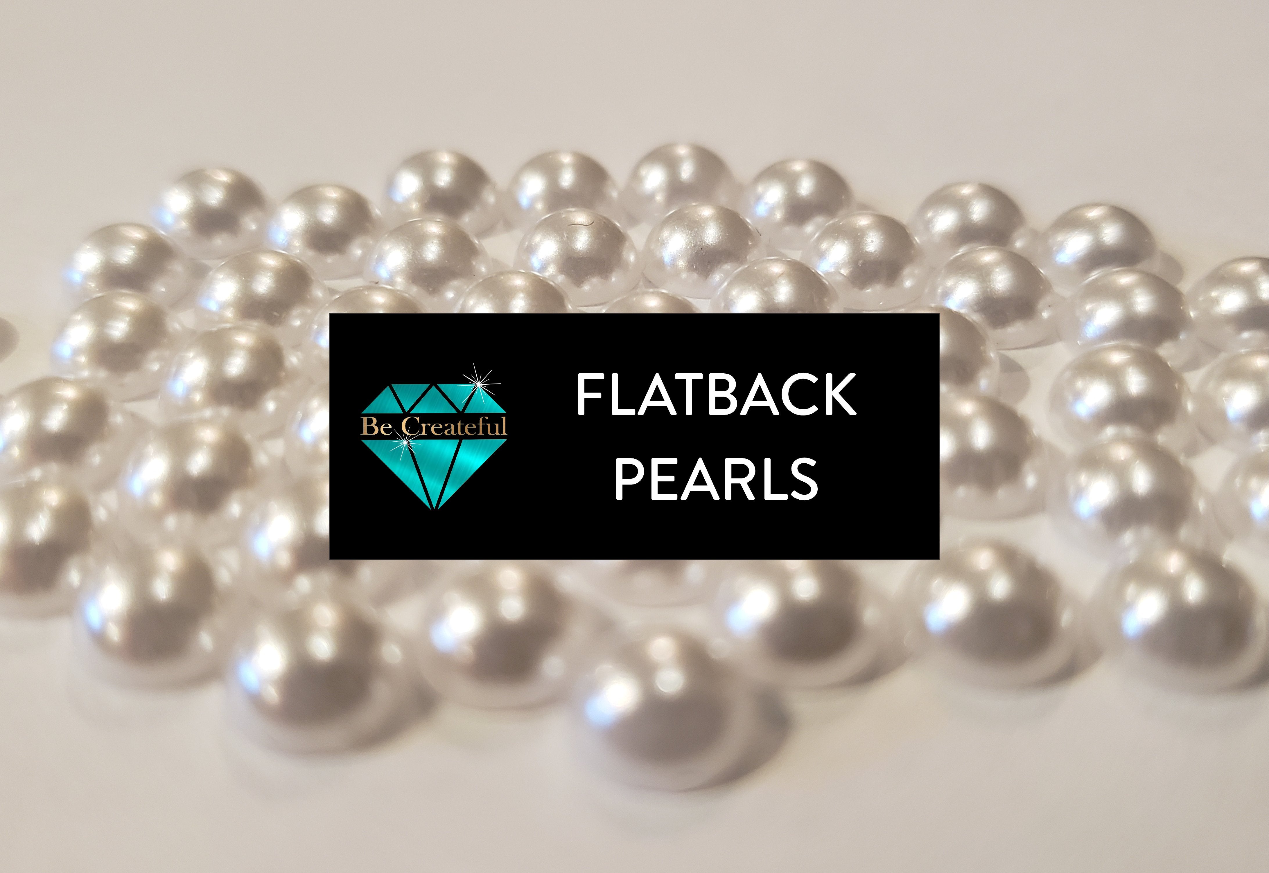 Belleboost Flat Back Pearls Kits 1 Box of Flatback Black Half