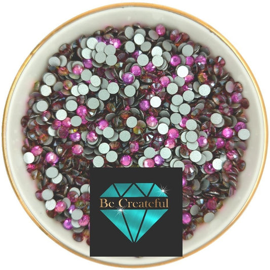 Flatback Foil Rainbow Rose Glass Rhinestones