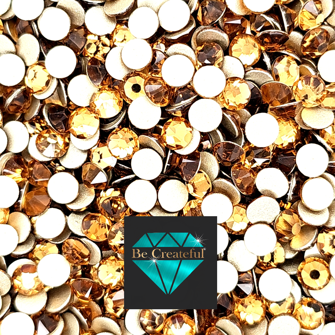 FLATBACK LUXE® Light Topaz Rhinestones - Lt topaz flatback rhinestone