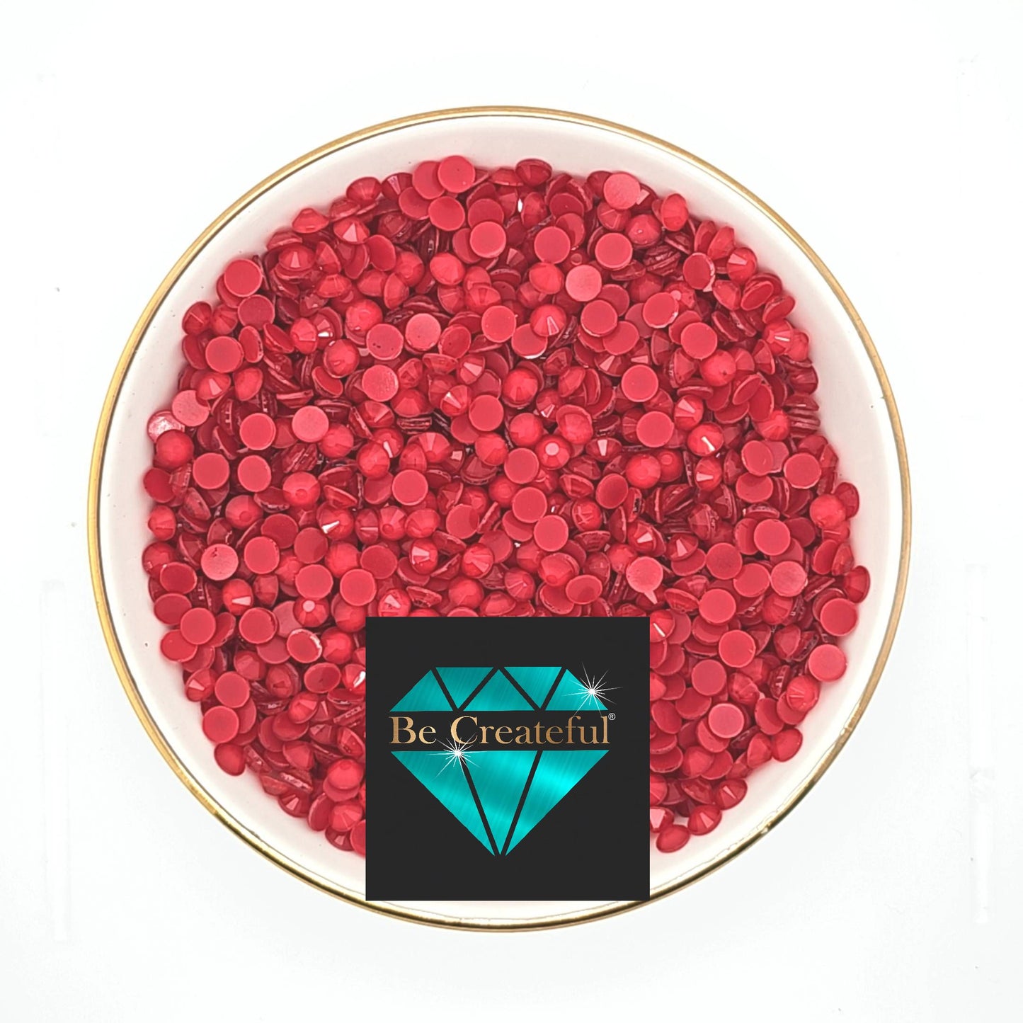 FLATBACK Frosted Light Siam Glass Rhinestones