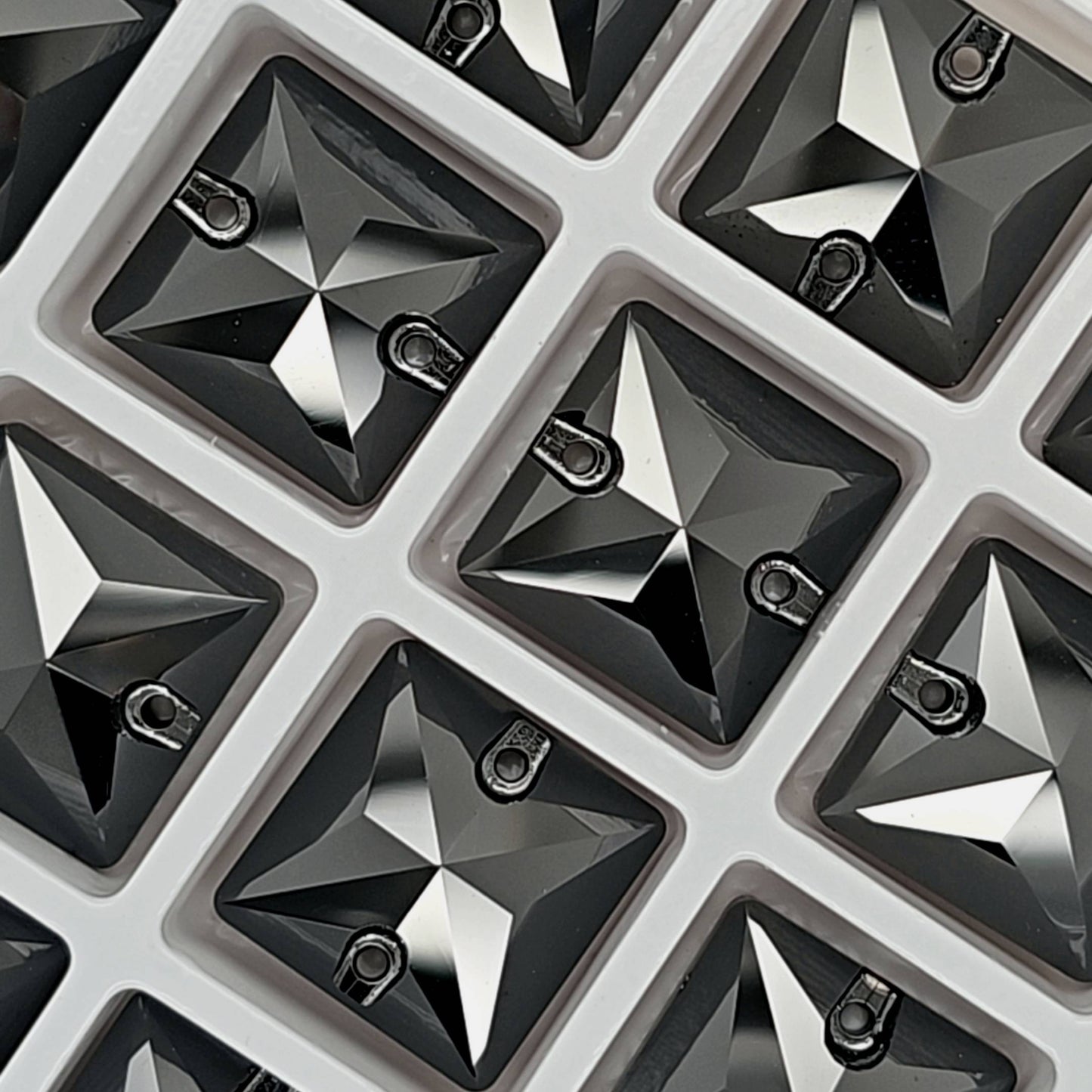 Jet Hematite SQUARE SHAPED Sew On Rhinestones