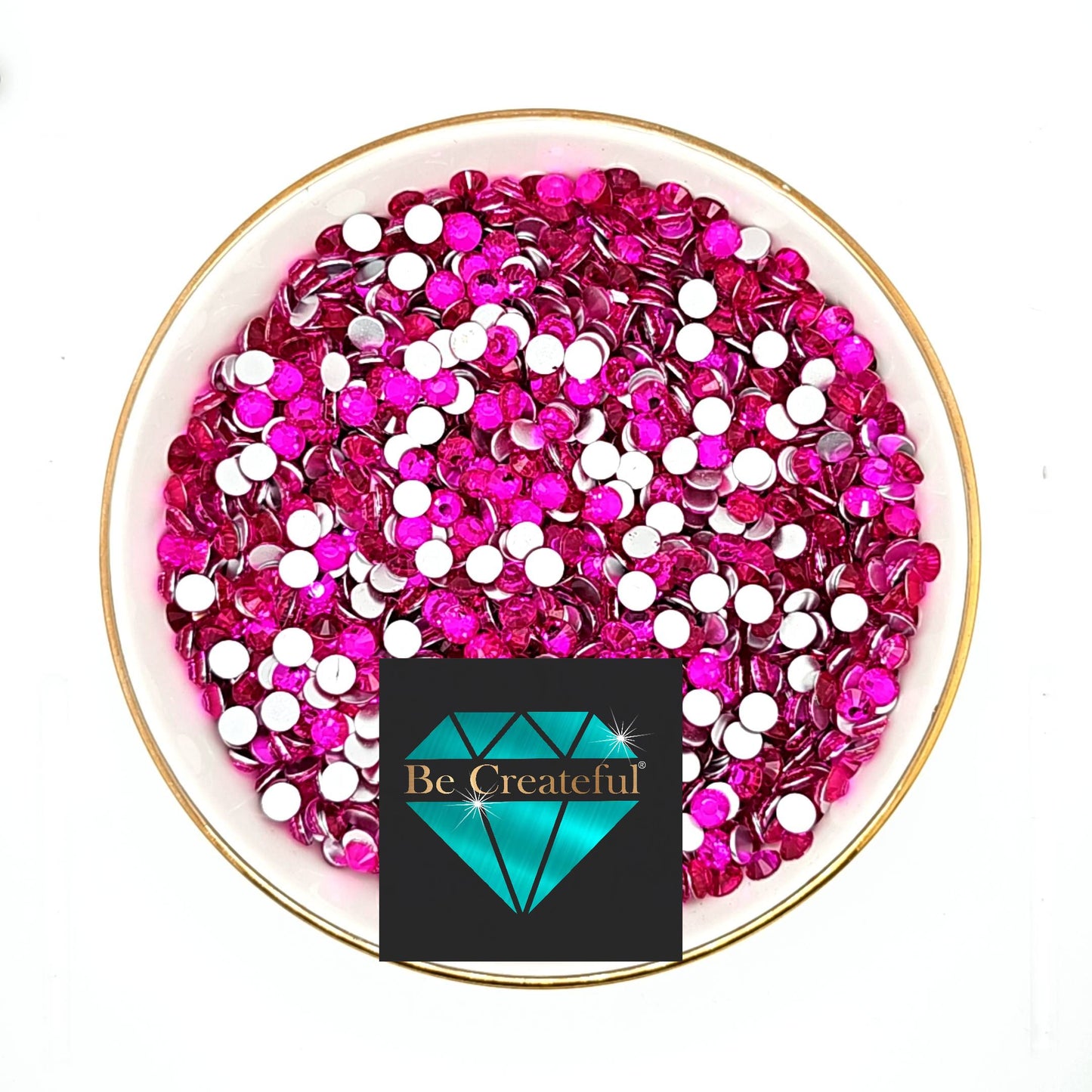 Multi-Size Hot Pink Flatback Rhinestones