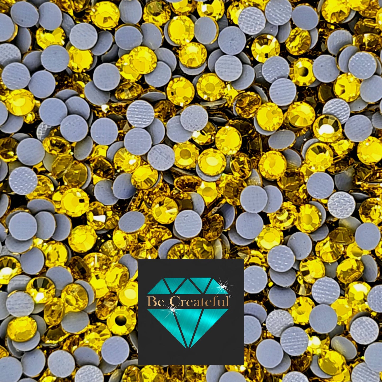 LUXE Citrine Yellow Hotfix Rhinestones are high-quality glass rhinestone with intense sparkle and refraction.