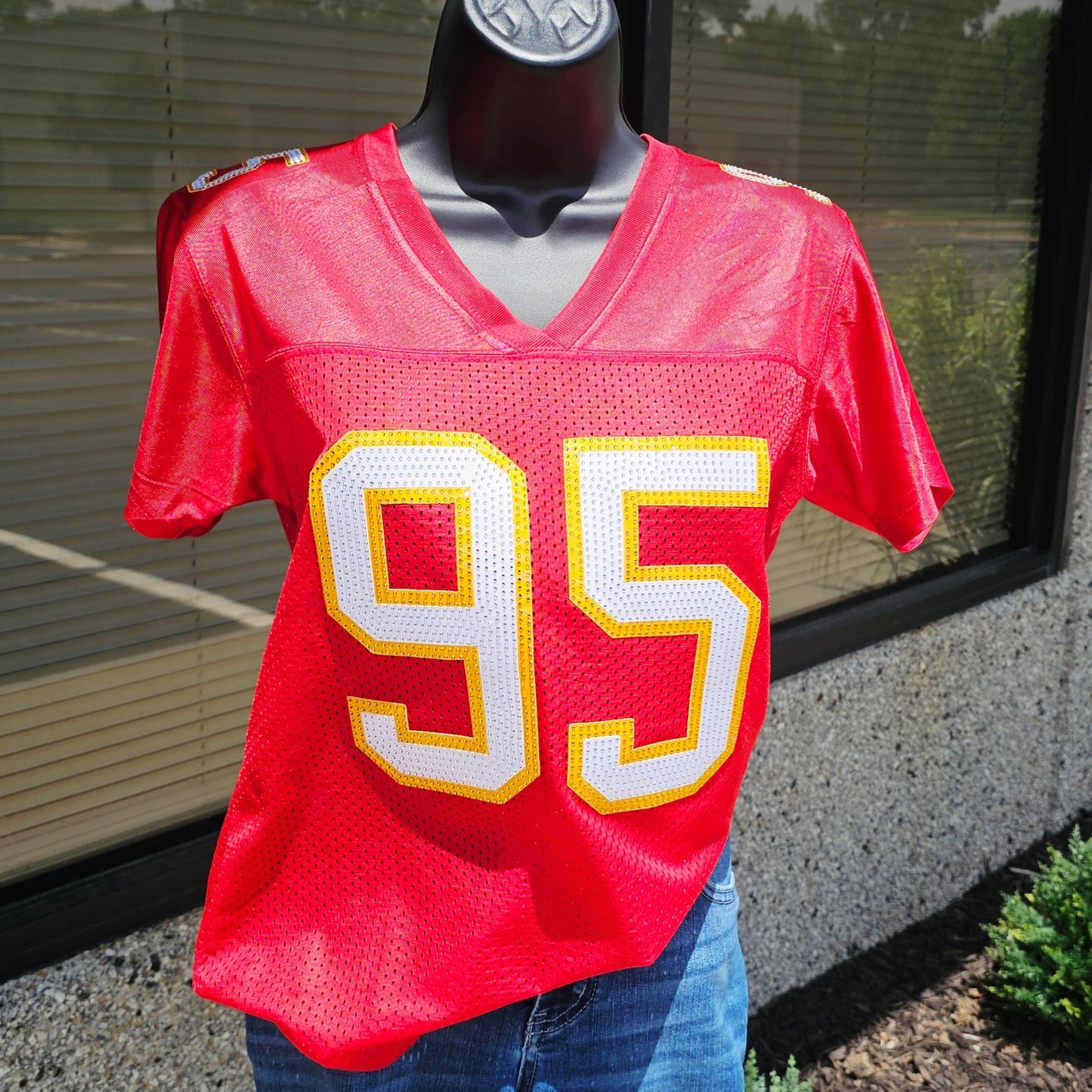 8" Varsity Twill and Rhinestone Number - Iron On Patch