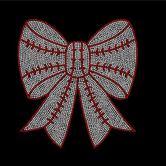 Baseball/Softball Bow Rhinestone Transfer