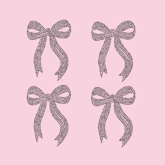 Small Rhinestone Bow set of 4 in black
