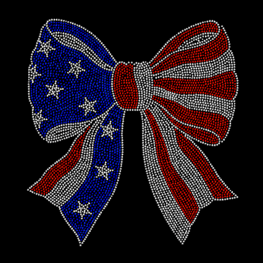 Bow Flag 1 Rhinestone Transfer