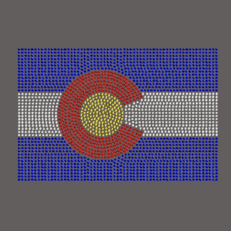 Colorado State Flag Rhinestone Transfer