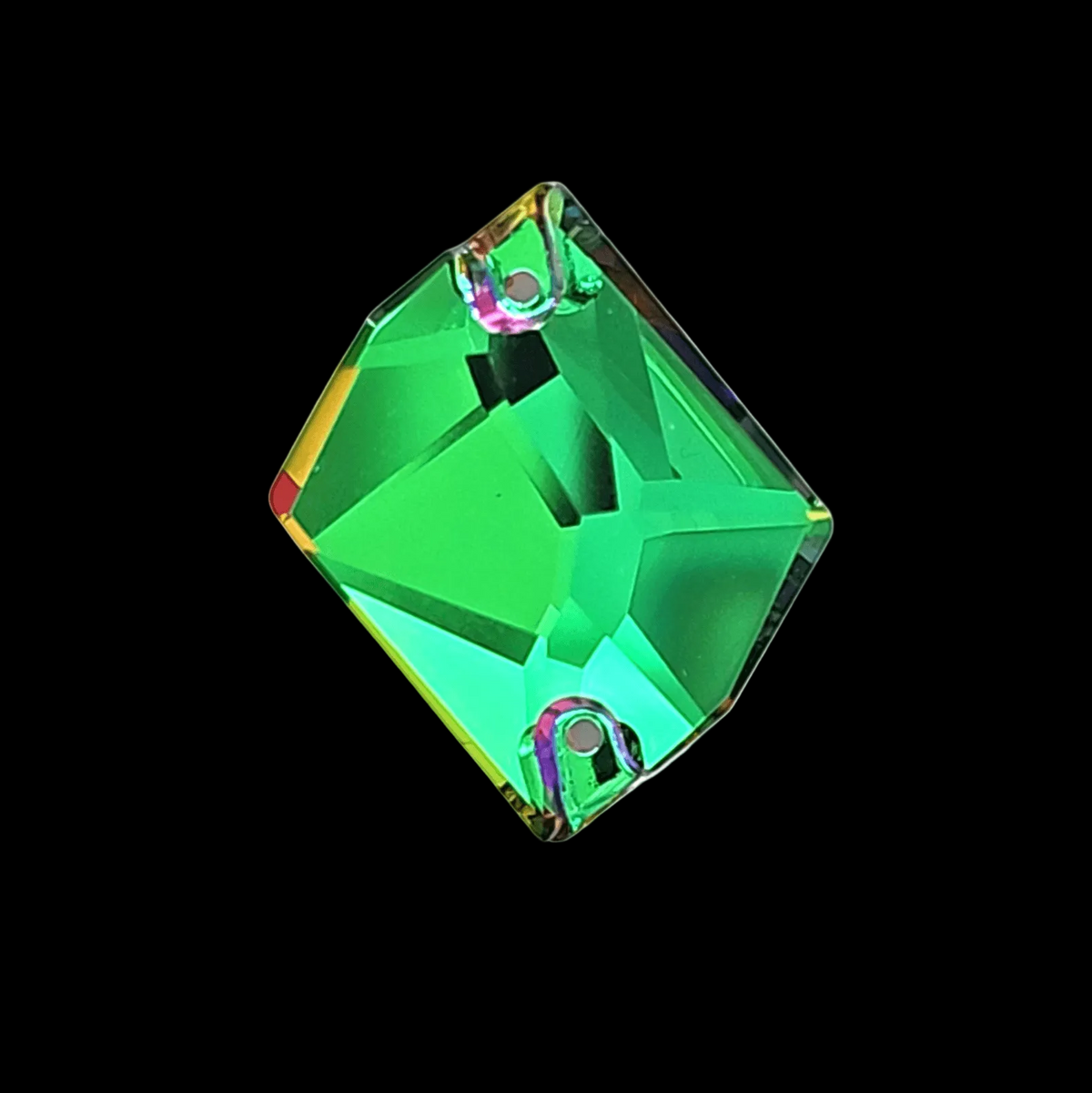 High Quality Volcano Emerald Glass Cosmic SHAPED Sew On Rhinestone