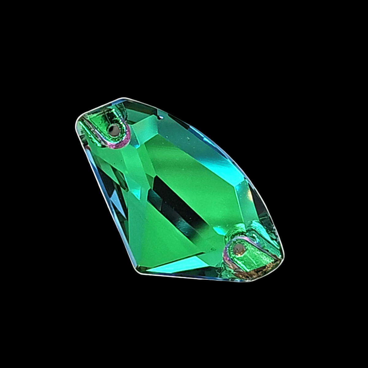 Volcano Emerald Galactic SHAPED High Quality Glass Sew On Rhinestone