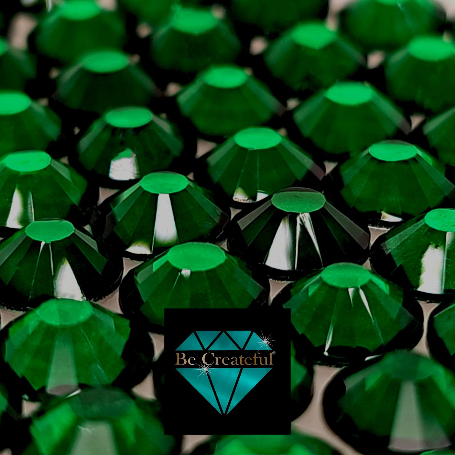 FLATBACK Emerald Green Rhinestones