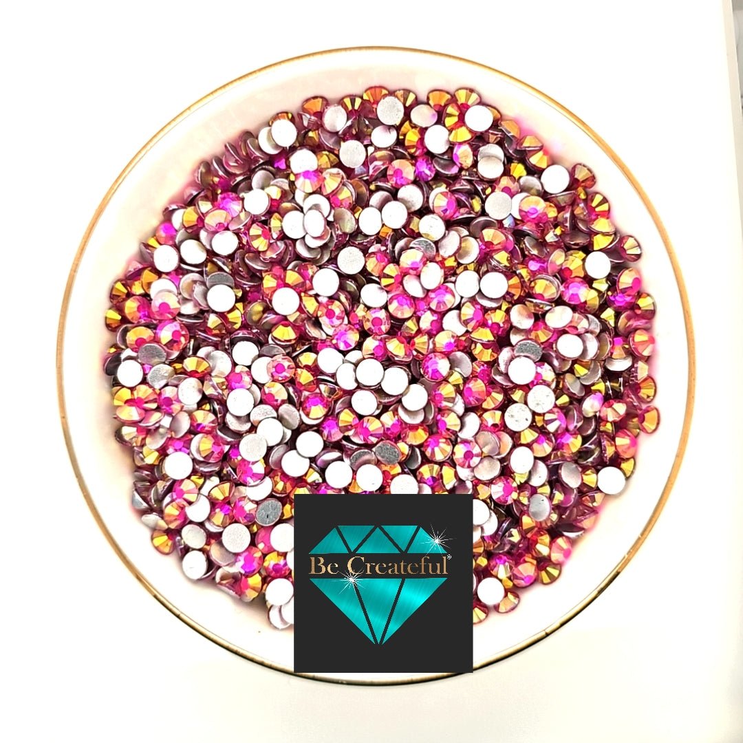 FLATBACK Hot Pink Shimmer Rhinestones