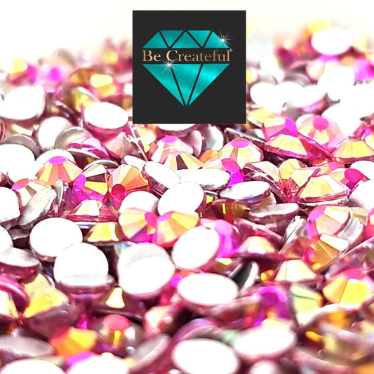 FLATBACK Hot Pink Shimmer Rhinestones