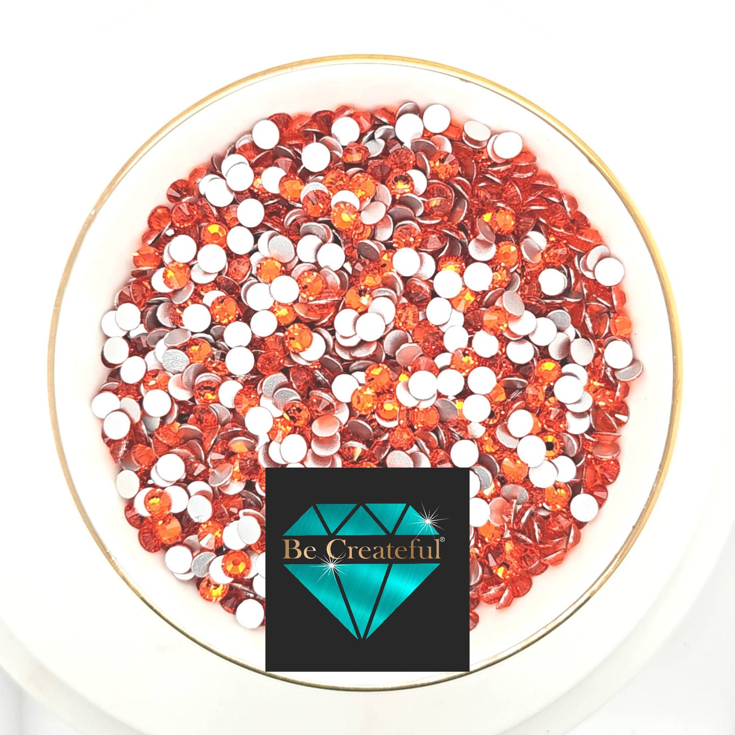 BULK Orange Hyacinth Glass FLATBACK Rhinestones