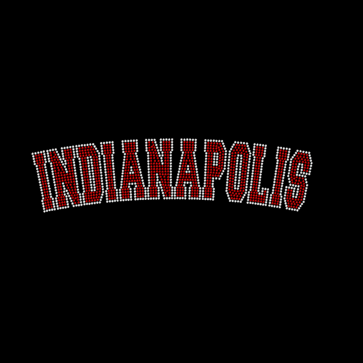 Curved Indianapolis Rhinestone Transfer