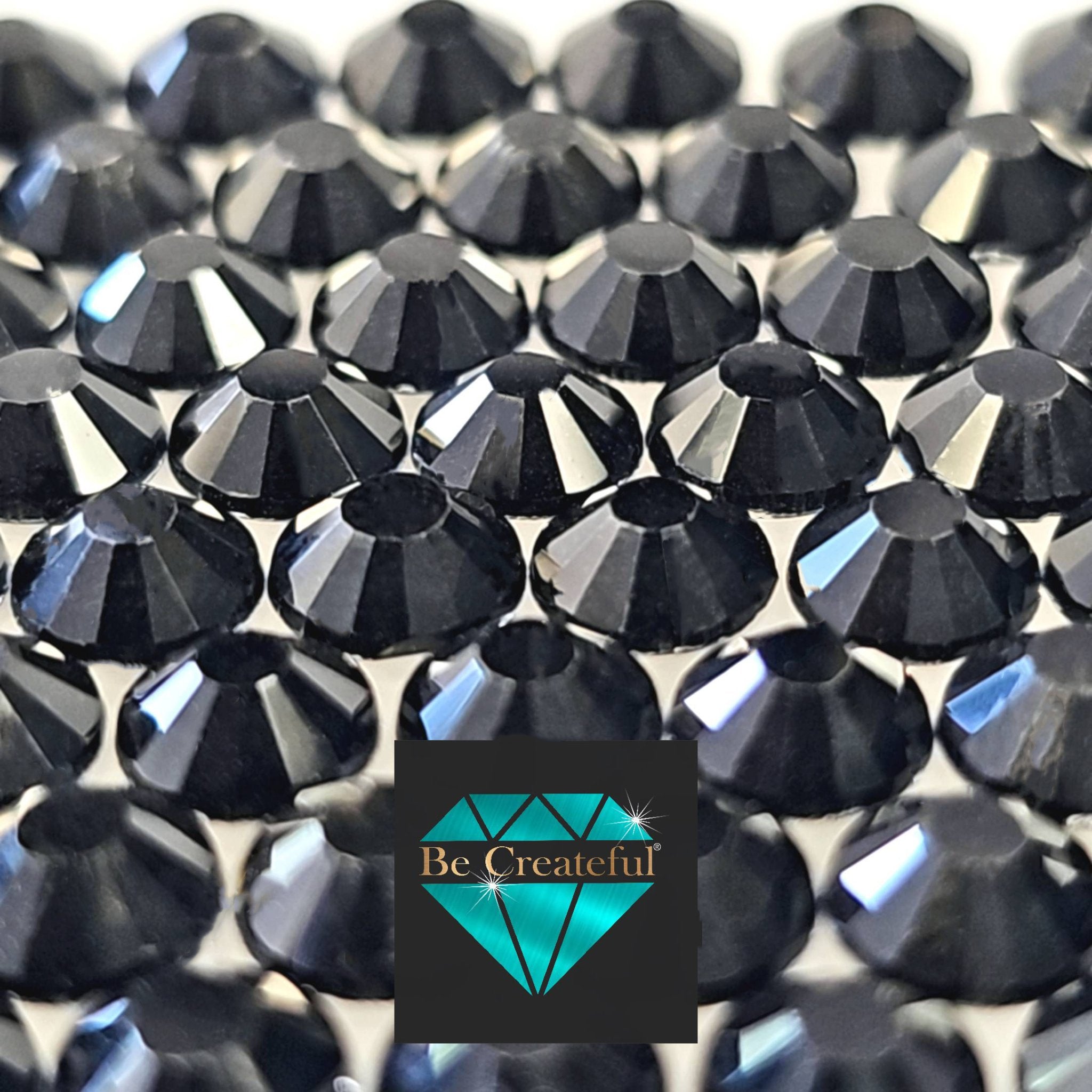 Jet Black Glass BULK FLATBACK Rhinestones - Wholesale Prices – Be