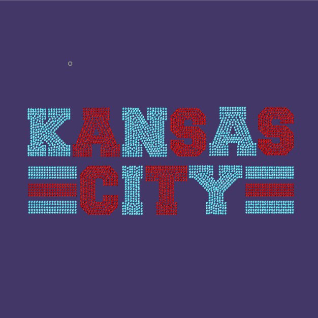 Kansas City with Stripes Rhinestone Transfer