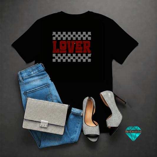 Clearance Checkerboard Lover Rhinestone Transfer