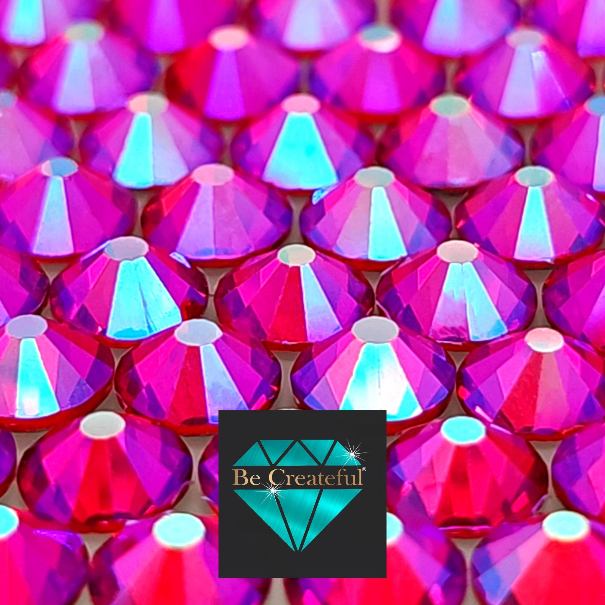 Be Createful - Flatback Foil Light Siam AB Glass Rhinestones