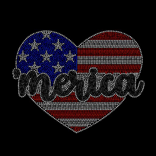 'Merica Love Rhinestone Transfer