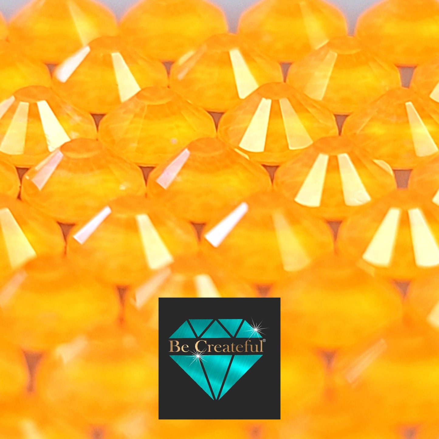 Multi-Size Neon LIGHT Orange Flatback Rhinestones
