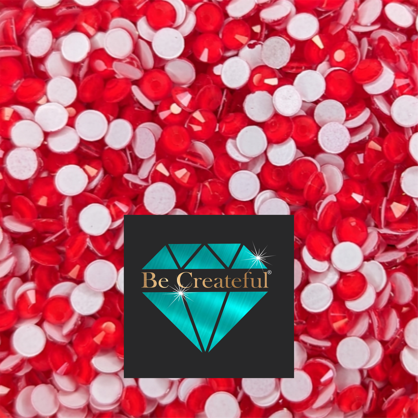 FLATBACK Neon Red Rhinestones - Flatback Rhinestones
