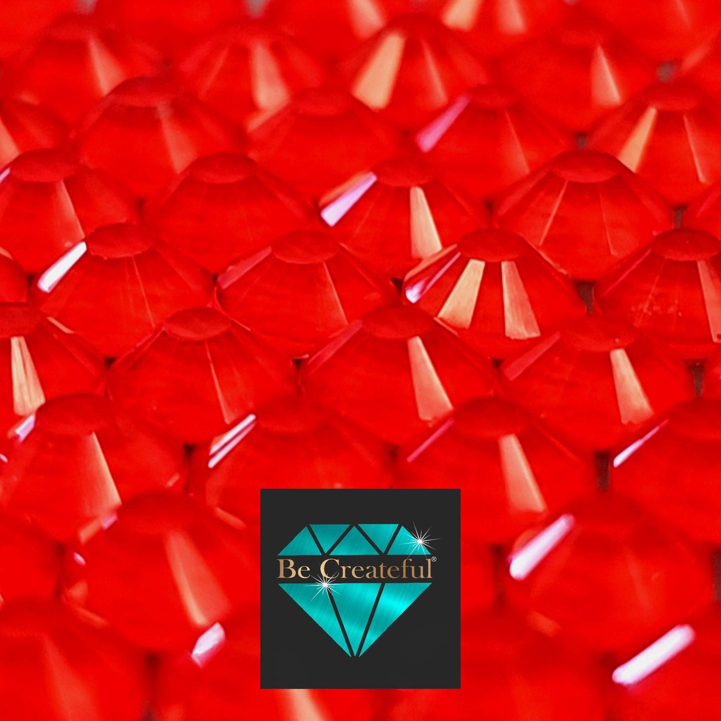 Multi-Size Neon Red Flatback Rhinestones
