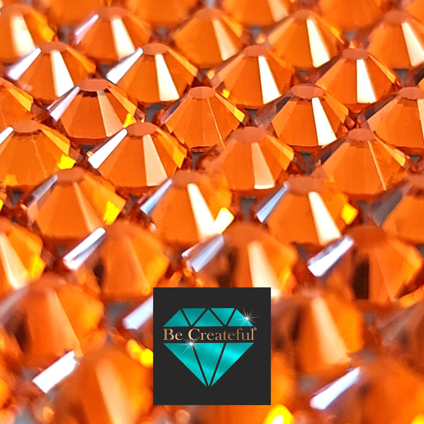 BULK Orange Hyacinth Glass FLATBACK Rhinestones