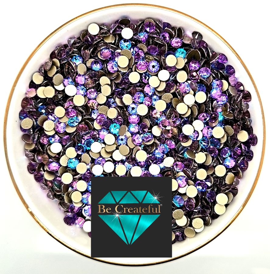 LUXE® Orchid Shimmer Flatback Rhinestones - High Quality Flatback Rhinestone