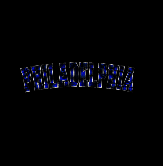 Curved Philadelphia Rhinestone Transfer