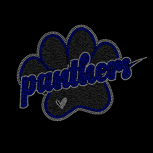 Panther Paw Rhinestone Transfer
