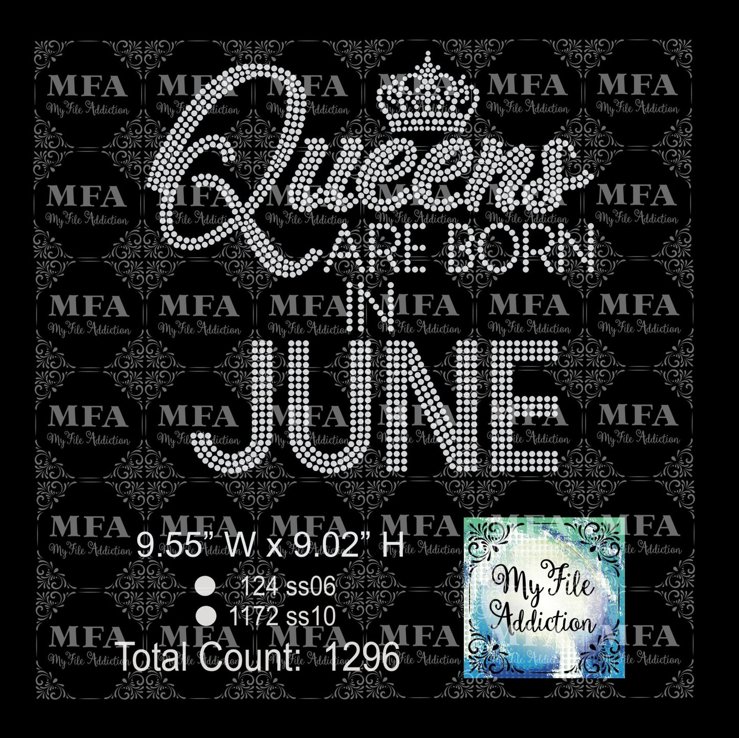 Queens are born in June Rhinestone Transfer