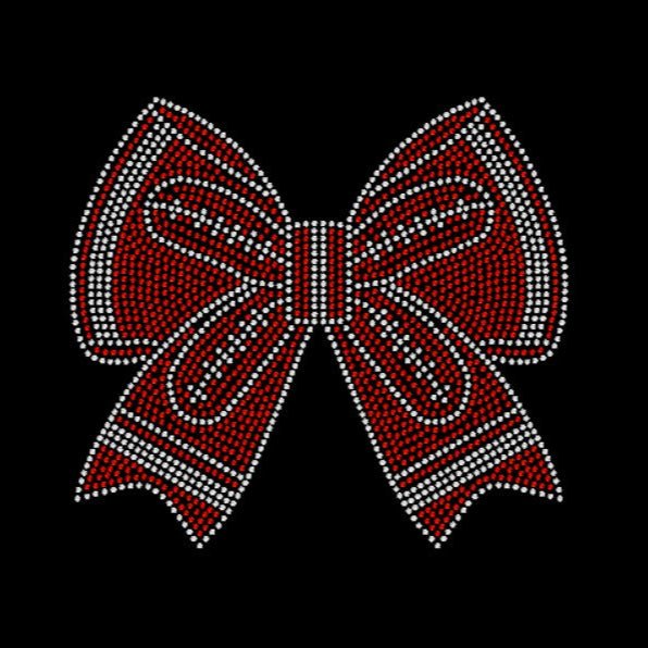 Red and Crystal Rhinestone Football Bow