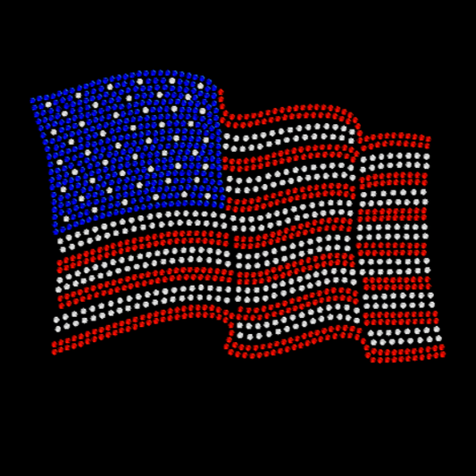 American Flag Rhinestone Transfer