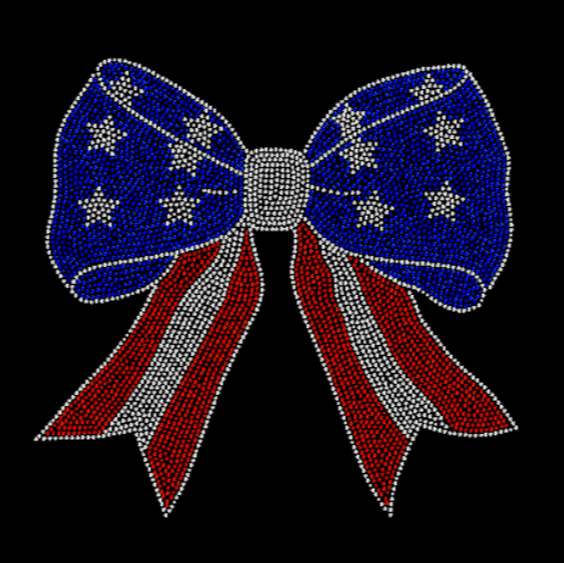 Bow Flag 2 Rhinestone Transfer