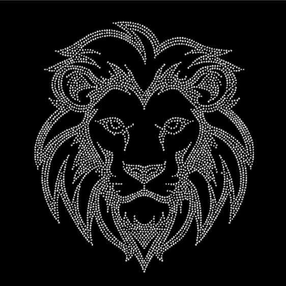 Lion Head Rhinestone Transfer