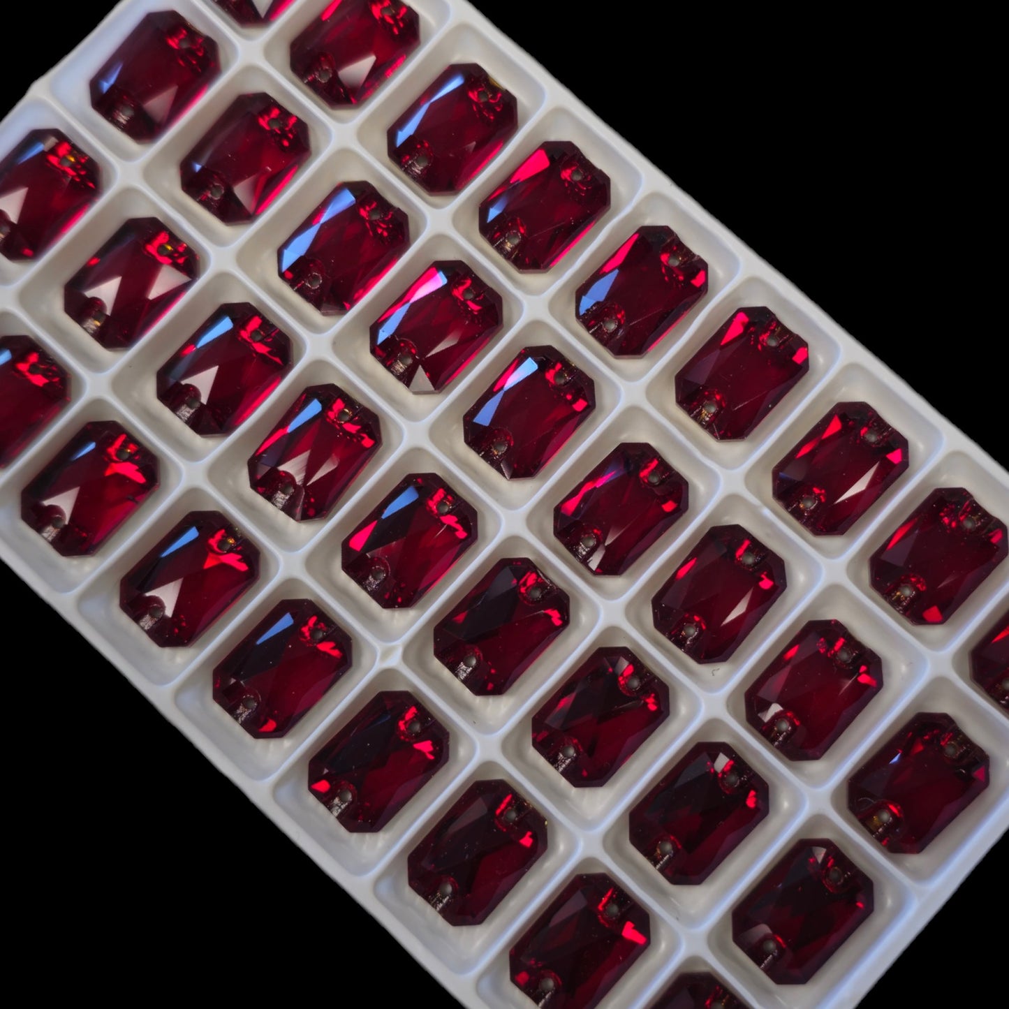 CLEARANCE Siam Emerald SHAPED Sew On Rhinestones