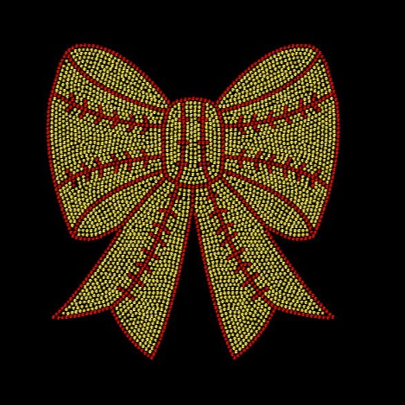 Baseball/Softball Bow Rhinestone Transfer