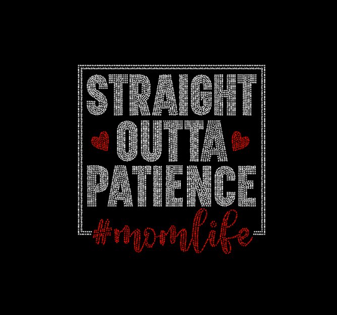 Straight Outta Patients Rhinestone Transfer