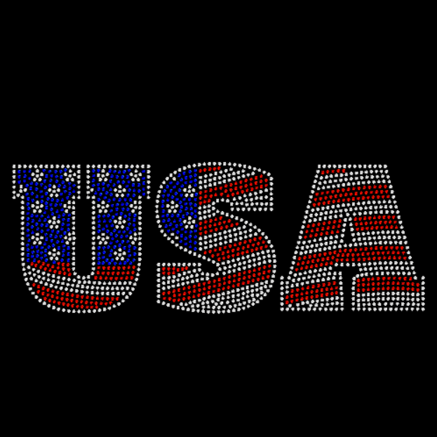 USA Flag Rhinestone Transfer