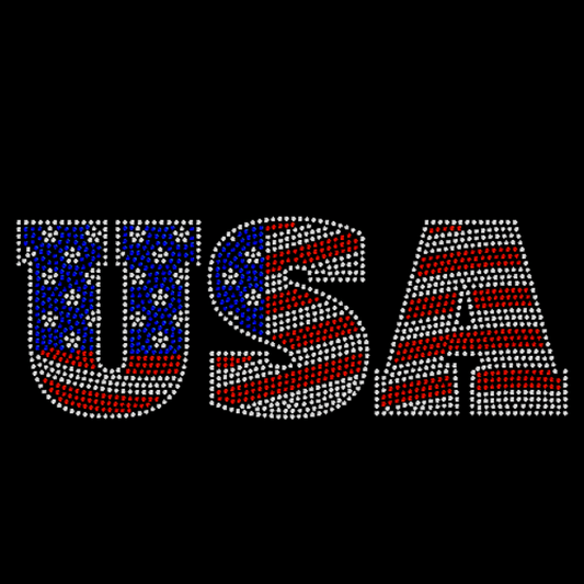 USA Flag Rhinestone Transfer