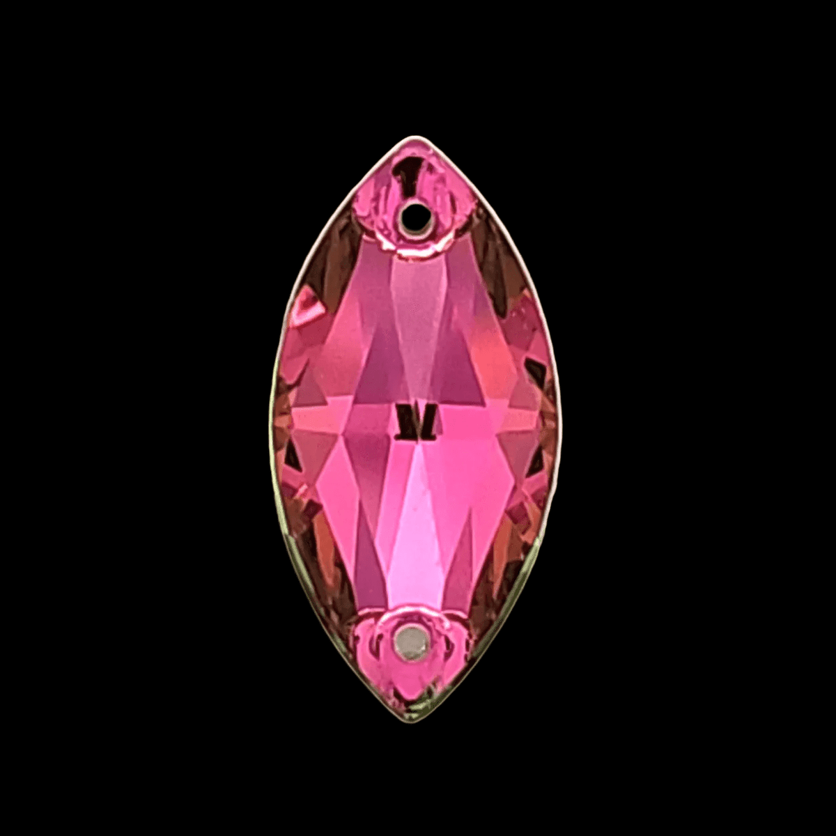 Vitrail Rose NAVETTE SHAPED Glass Sew On Rhinestones
