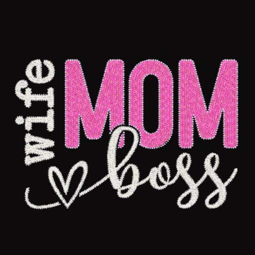 Wife Mom Boss 2 Rhinestone Transfer