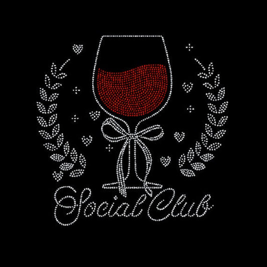 Wine Social Club Rhinestone Transfer
