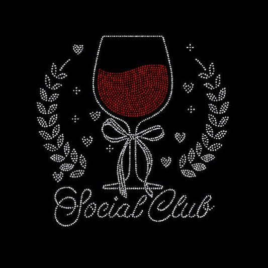 Wine Social Club Rhinestone Transfer