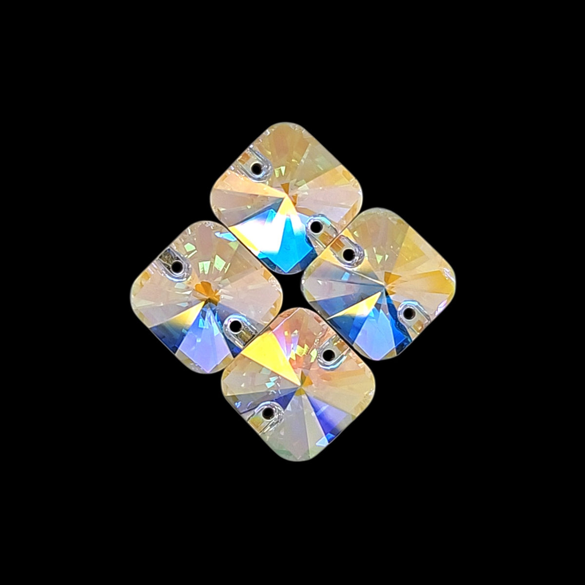 Crystal AB Rivoli SQUARE SHAPED Sew On Rhinestones