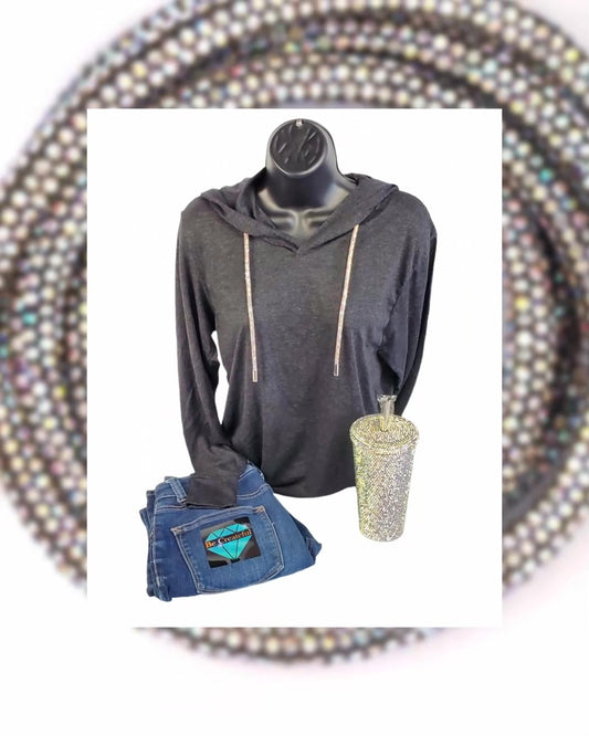 Crystal AB Rhinestone Hoodie Strings are the perfect way to glam up your favorite hoodie and accessories! Made of high-quality glass rhinestones they are easy to insert and remove when washing. Wholesale Rhinestone Supplier - Rhinestone Rope - Rhinestone String - String for Hoodies - Rhinestones