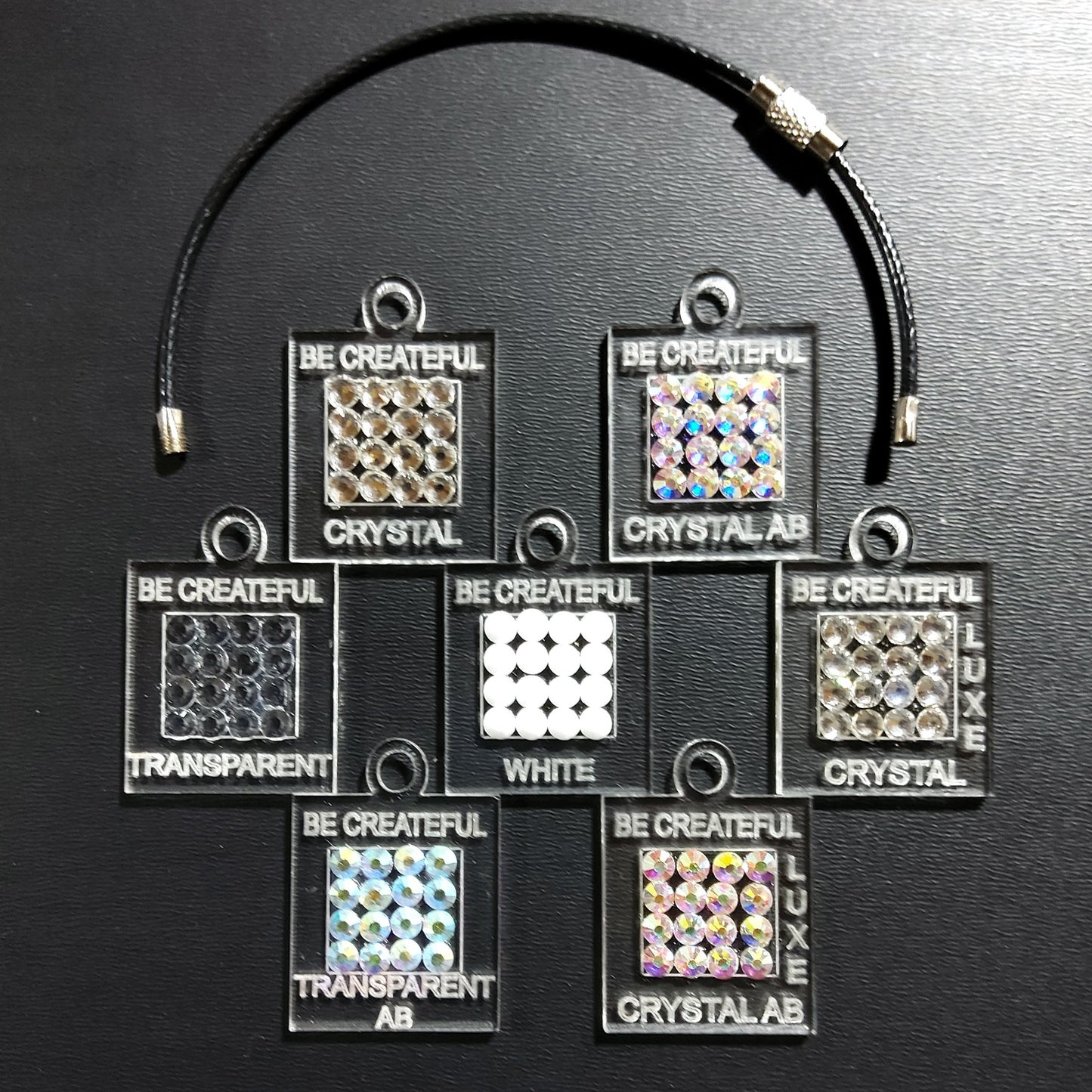 Rhinestone Crystal Swatch Charms-Set of 7