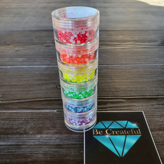 LUXE® Neon hotfix color kit Includes 10 gross of SS10 glass hotfix rhinestones in 6 vibrant colors. Neon Hotfix kit