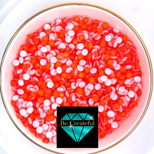 Flatback Neon Orange Glass Rhinestones-Be Createful